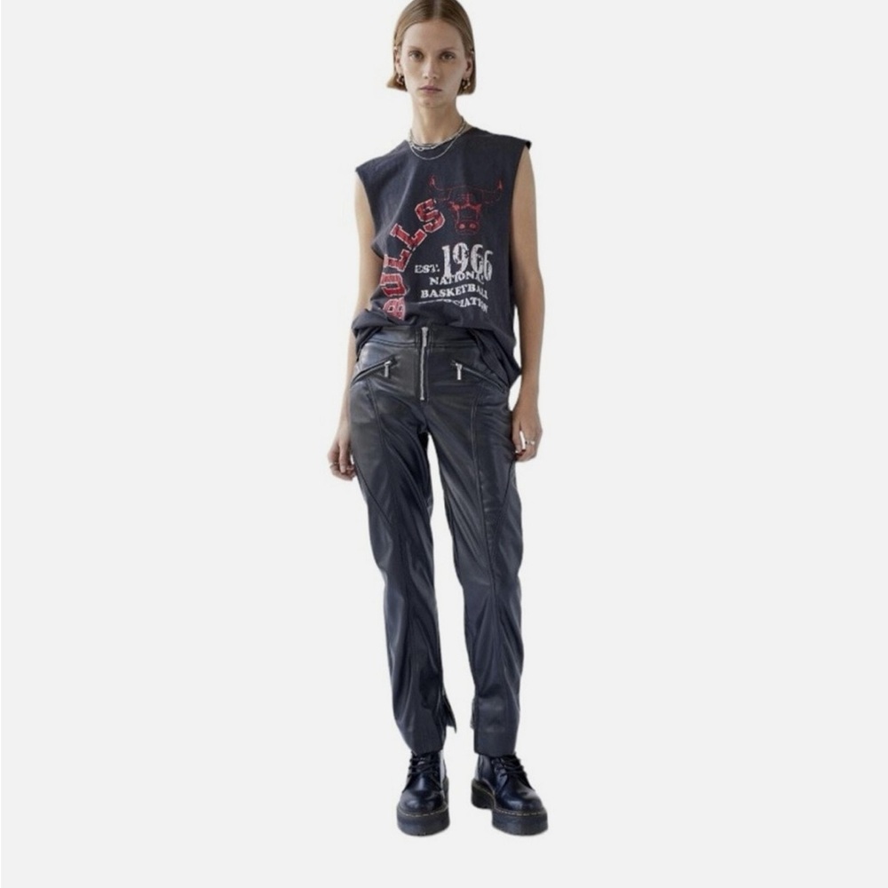 NWOT Urban Outfitters Olivia Faux Leather Zipper Pant SZ 0
